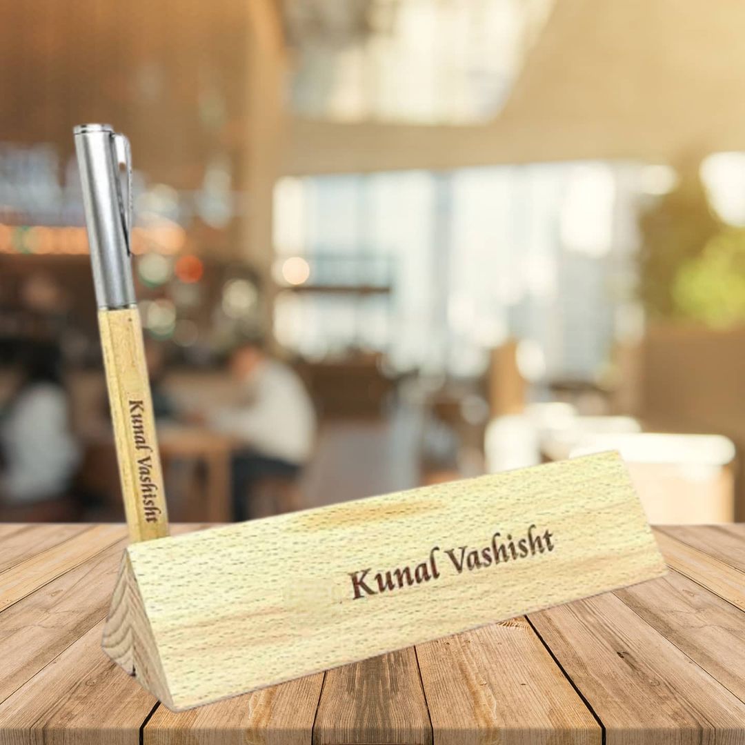 Wooden Desk Nameplate for Doctor, Advocate, CA, Architect, IAS