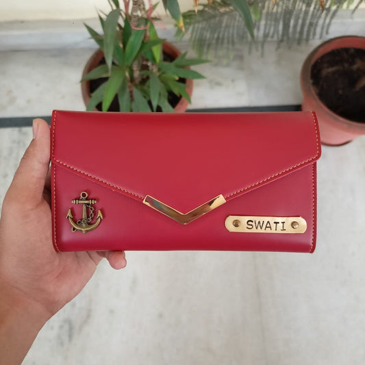 Personalized Women's Leather Wallet/Clutch