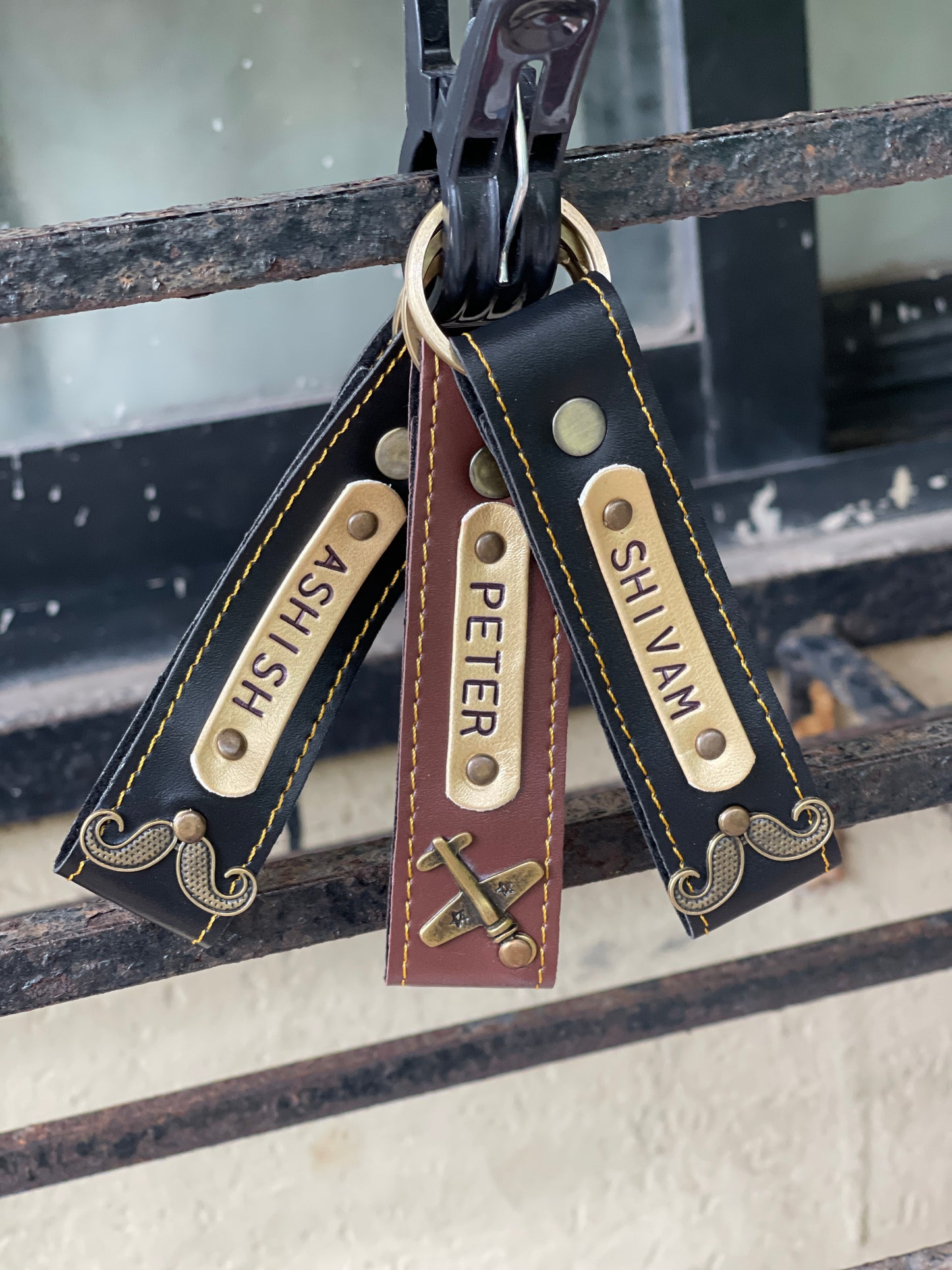 Leather Name Keychain